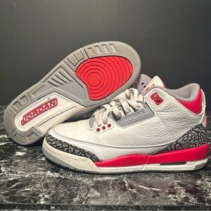 Nike Jordan 3 Retro Fire Red/Cement Grey, Youth Size 5Y/6.5W DM0967-160